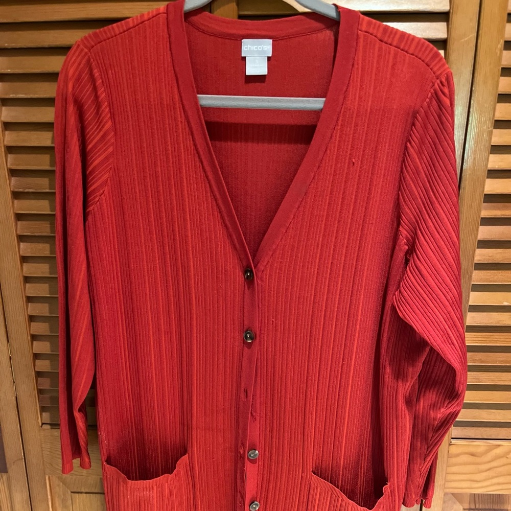 CHICO’S 3/XL TEXTURED CARDIGSN